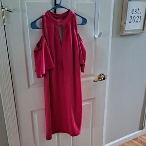 VENUS Pink Cold Shoulder Halter Sundress